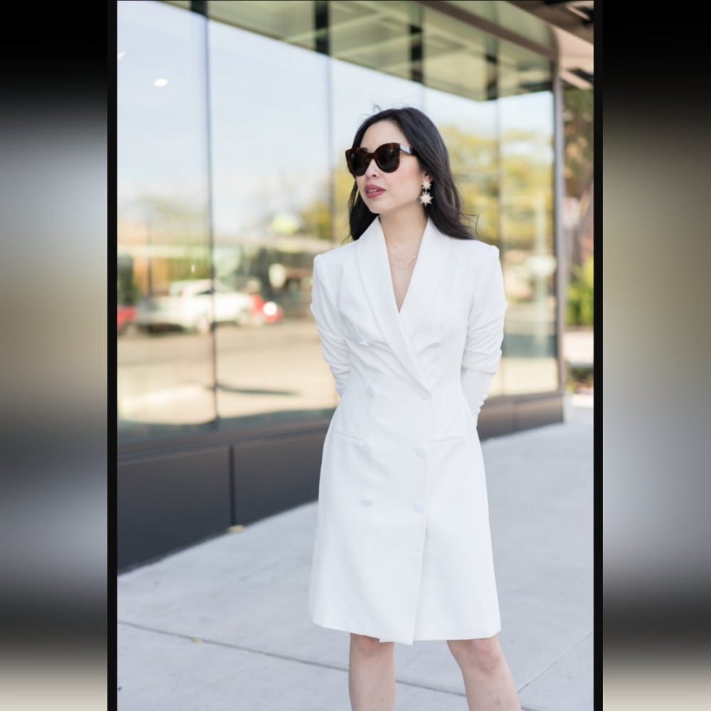 Maggy London White Tuxedo Dress